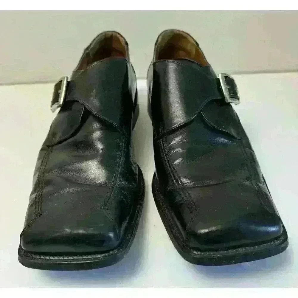 Stacy Adam’s Men’s Loafer 100% Leather man made balance Black Buckle Size 9 1/2